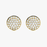 Gold Diamond Dome Stud Earrings