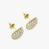 Gold Apple Diamond Stud Earrings