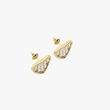 Gold Heart Diamond Stud Earrings