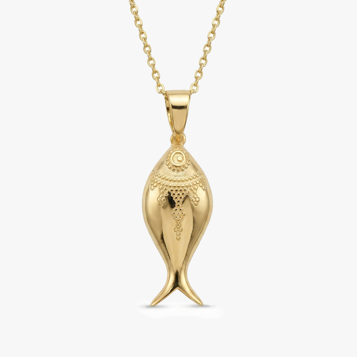 Gold Fish Pendant Necklace