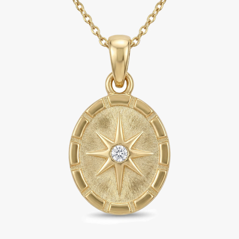 Gold Pole Star Pendant Necklace
