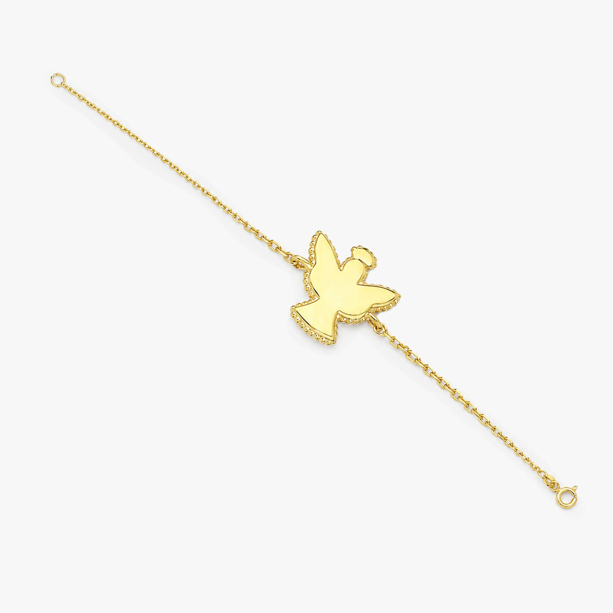 14K Gold Dainty Angel Charm Bracelet