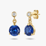 Round Gemstone Earrings in Gold