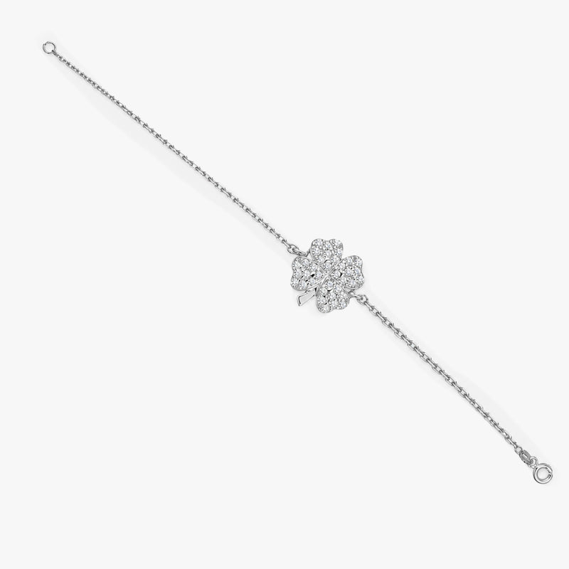 Diamond Four Leaf Clover Bracelet