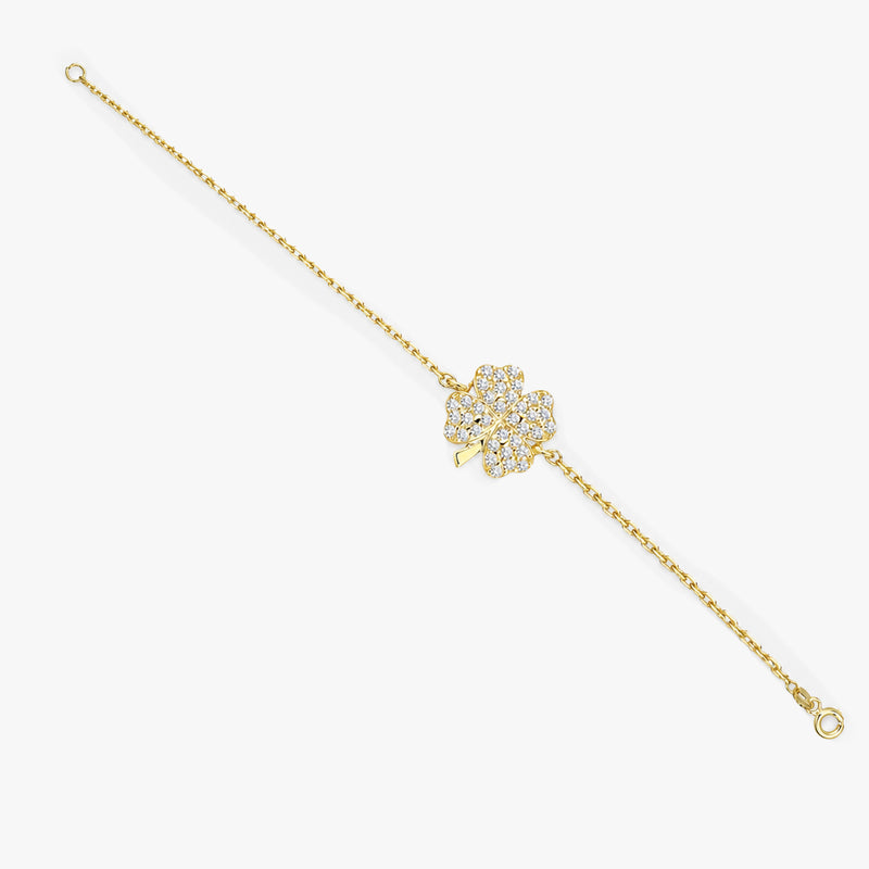 Diamond Four Leaf Clover Bracelet
