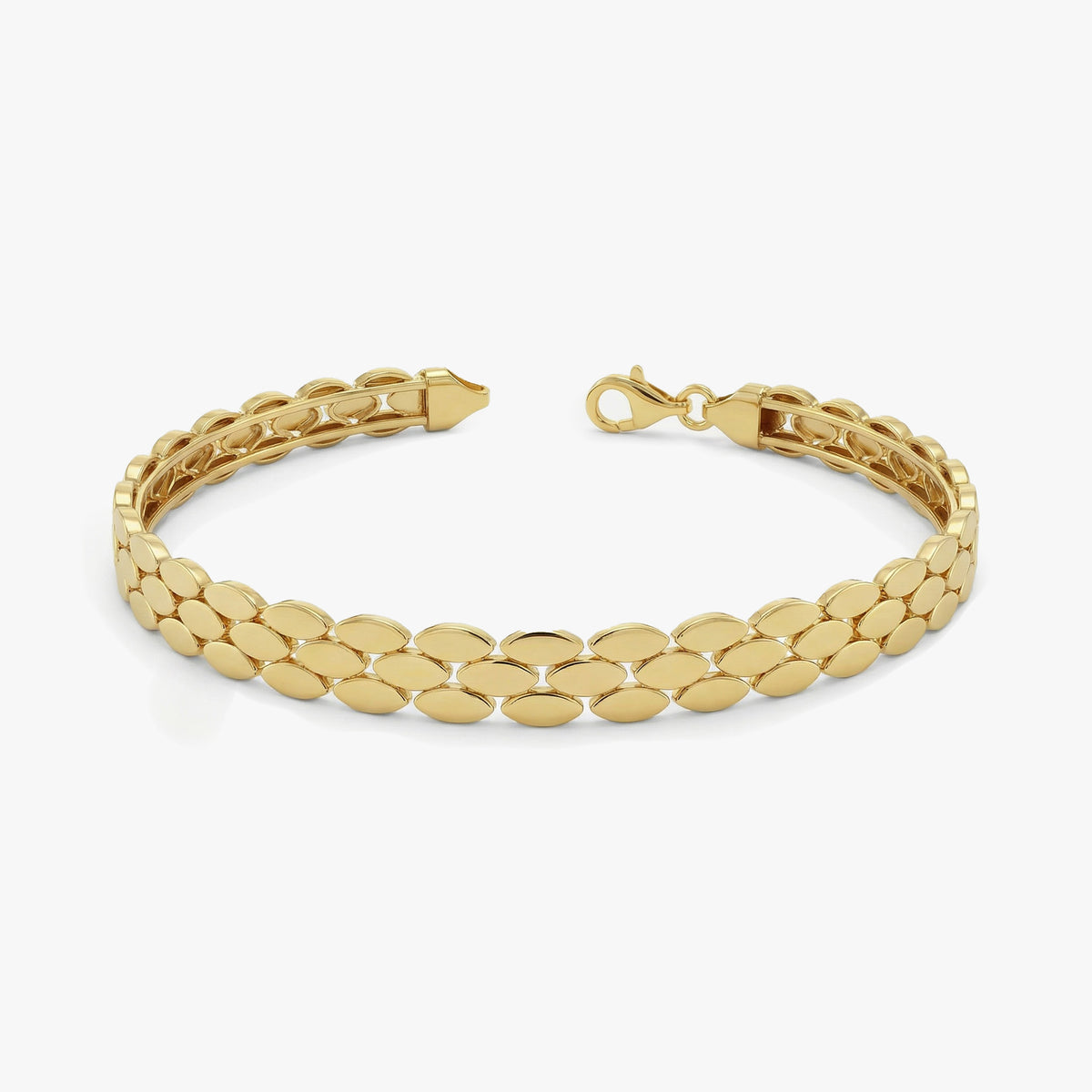 Gold Flat Oval Link Bracelet