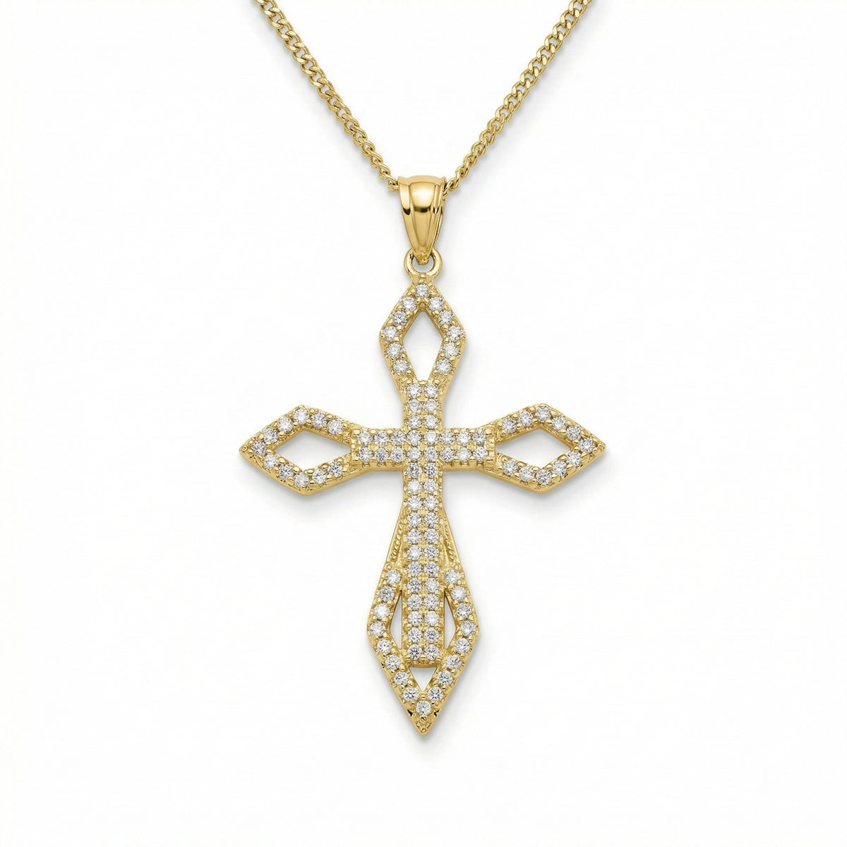 Gold Diamond Cross Pendant