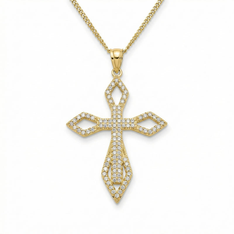 Gold Diamond Cross Pendant