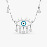 Gold Fringed Evil Eye Necklace