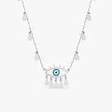 Gold Fringed Evil Eye Necklace