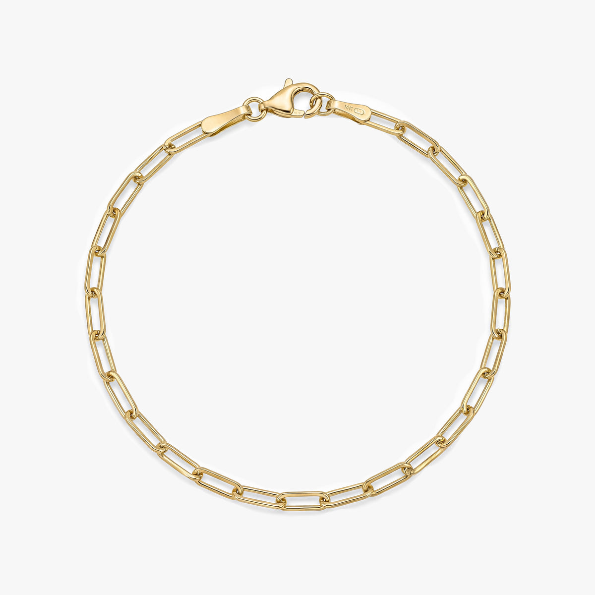 Solid Gold Paperclip Bracelet