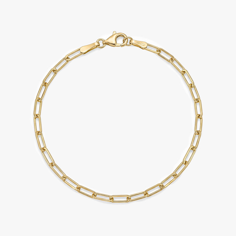 Solid Gold Paperclip Bracelet