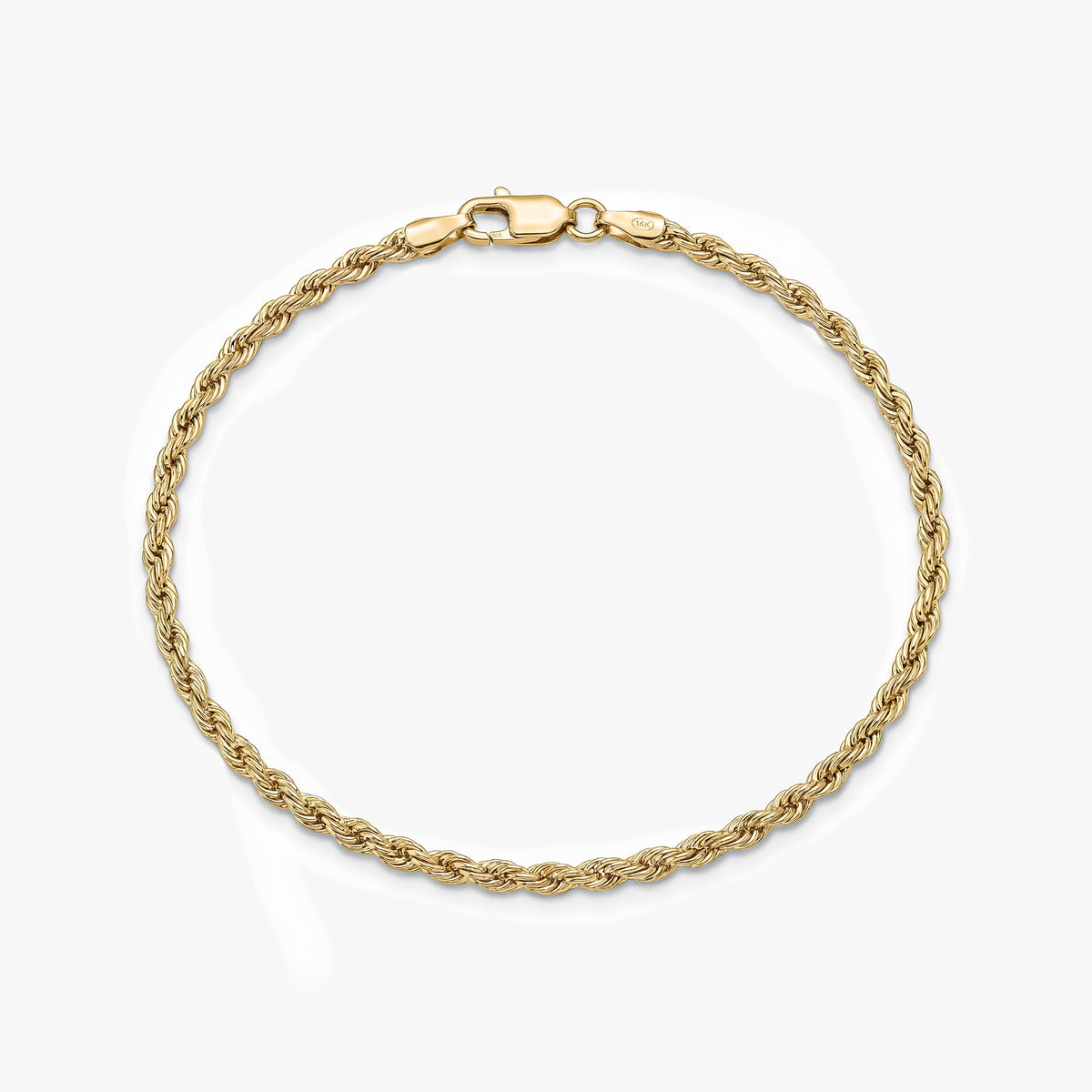 Solid Gold Rope Chain Bracelet