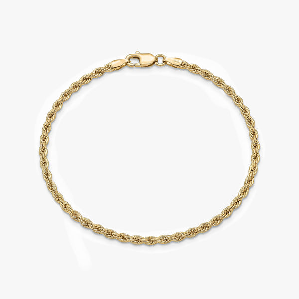 Solid Gold Rope Chain Bracelet