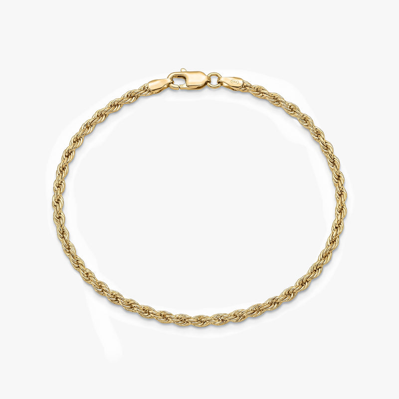 Solid Gold Rope Chain Bracelet