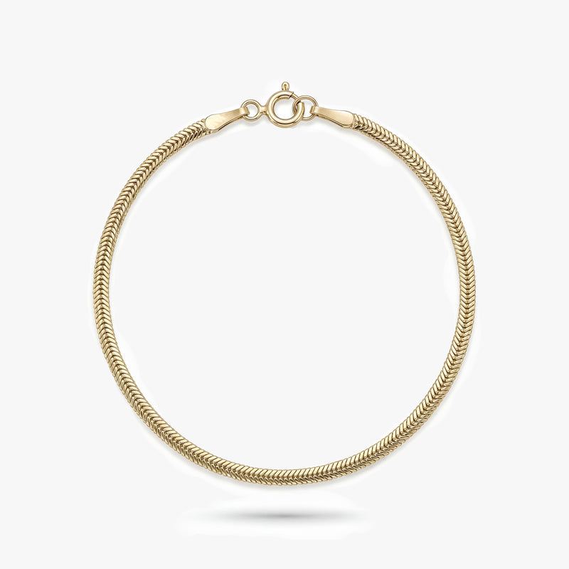 Solid Gold Snake Chain Bracelet 2.6 mm