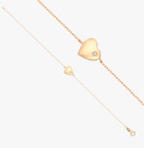 Gold Heart Bracelet with Diamond