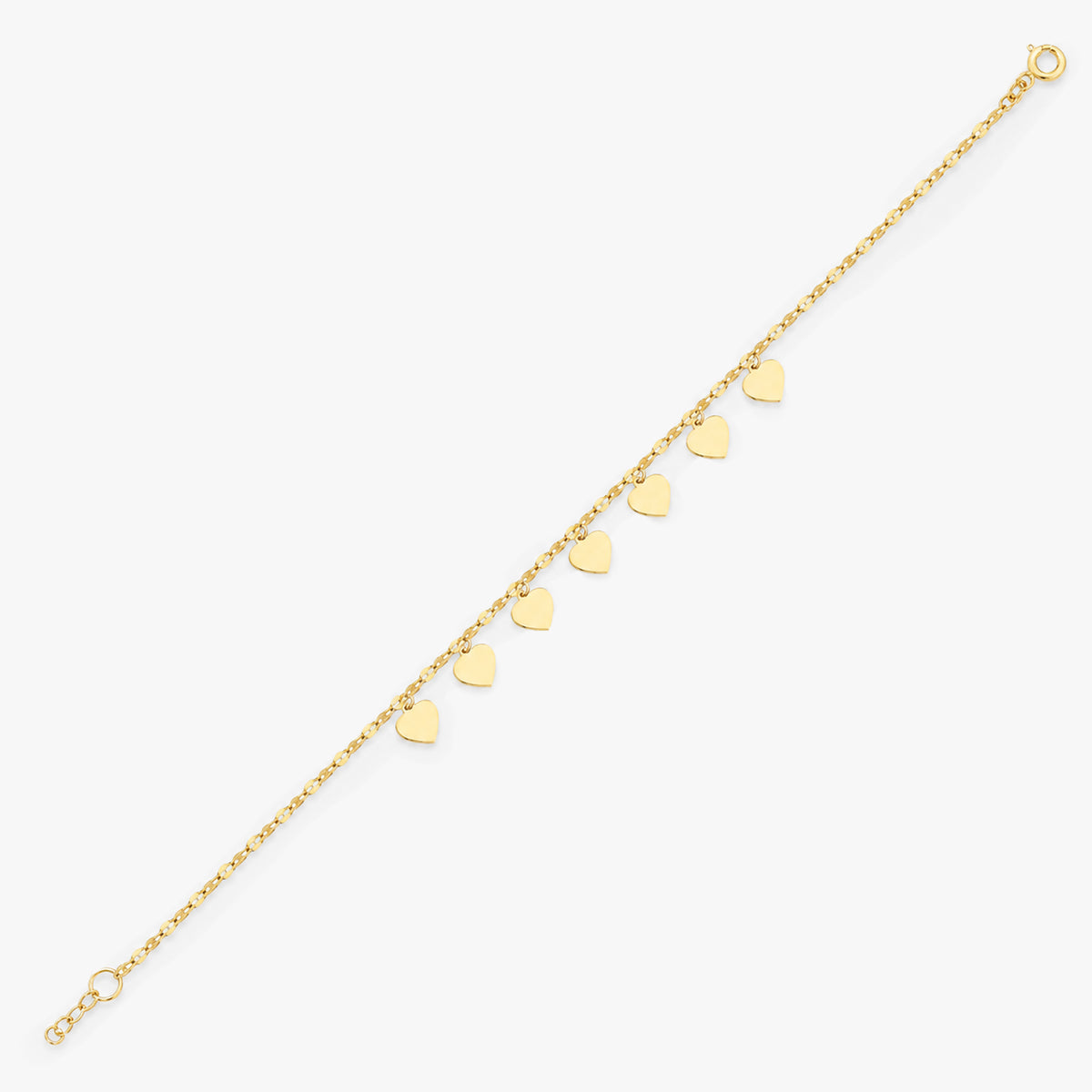 Gold Dainty Heart Charm Bracelet