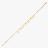 Gold Dainty Heart Charm Bracelet