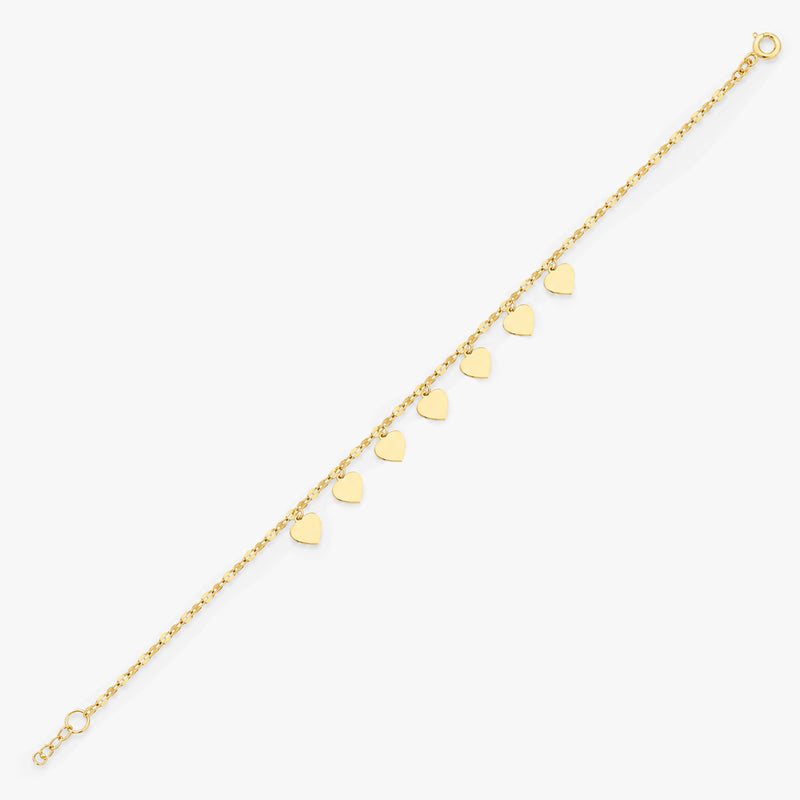 Gold Dainty Heart Charm Bracelet