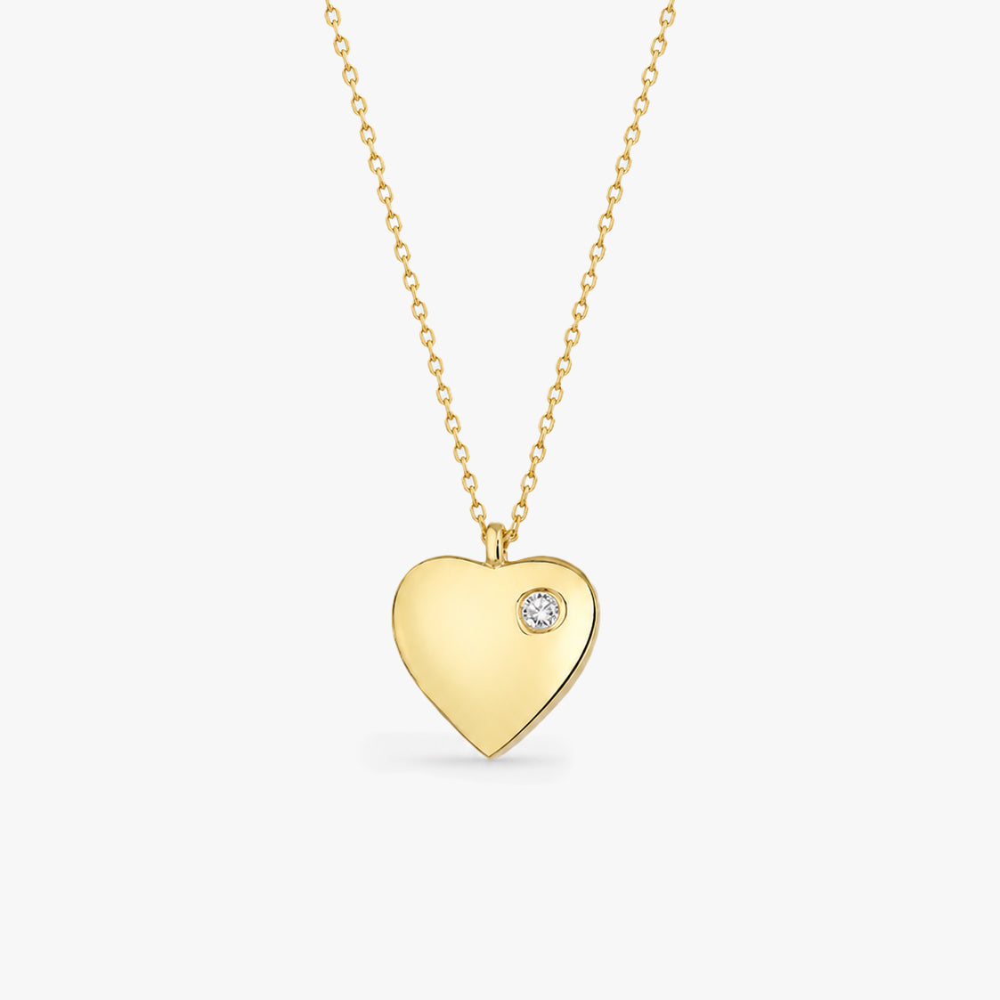 Diamond Heart Necklace in Gold