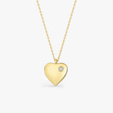 Diamond Heart Necklace in Gold