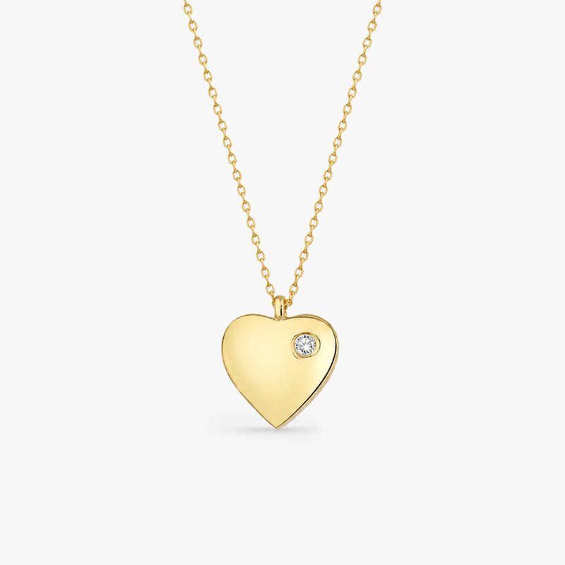Diamond Heart Necklace in Gold