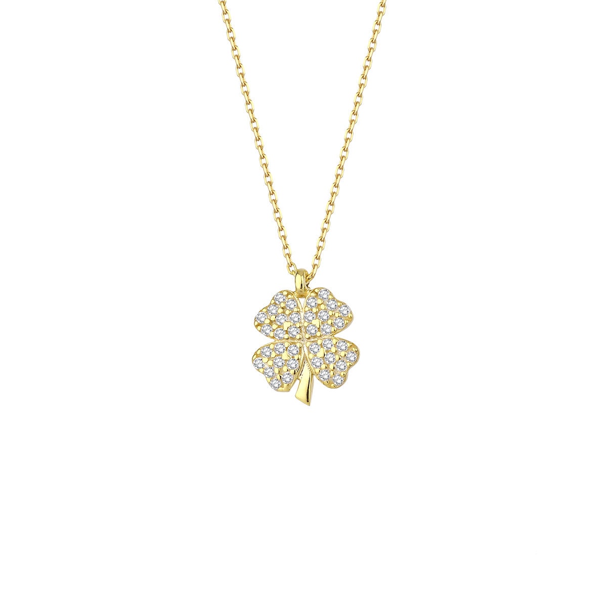 Four Leaf Clover Necklace in Gold