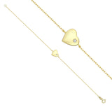 Gold Heart Bracelet with Diamond