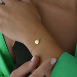 Gold Heart Bracelet with Diamond