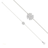 Diamond Four Leaf Clover Bracelet in Gold