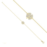 Diamond Four Leaf Clover Bracelet in Gold