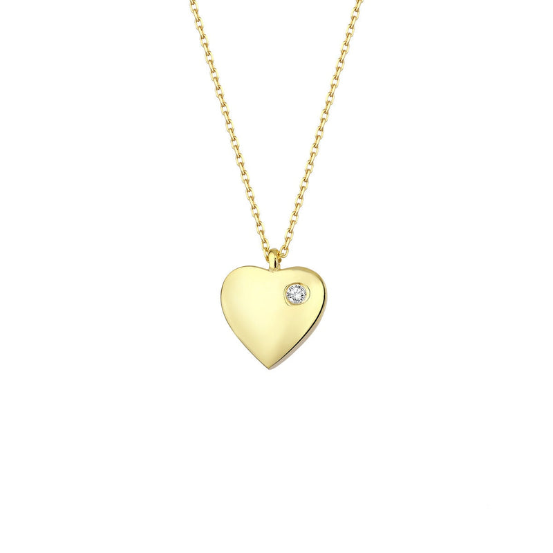 Diamond Heart Necklace in Gold