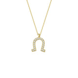 Diamond Horseshoe Necklace in Gold
