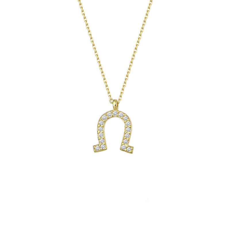 Diamond Horseshoe Necklace in Gold