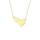 Double Heart Necklace in Gold