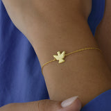 14K Gold Dainty Angel Charm Bracelet