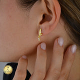 Gold Angel Wing Diamond Dangle Earrings