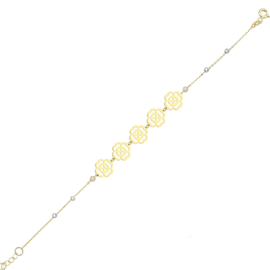Four Leaf Clover Bracelet in Gold