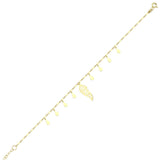 Leaf Charm Bracelet in Gold