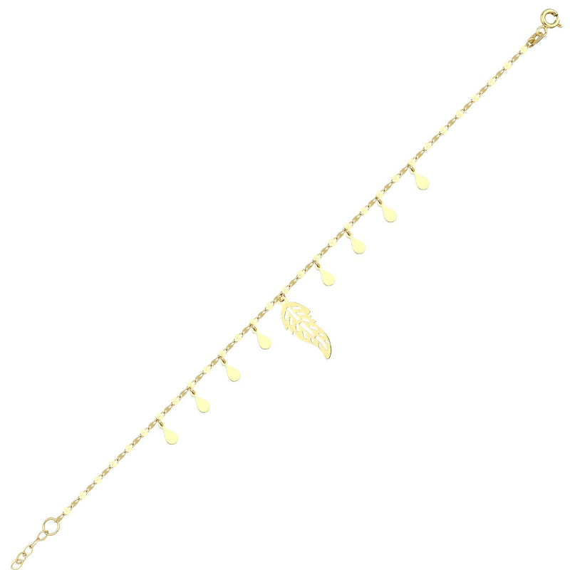 Leaf Charm Bracelet in Gold