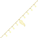 Leaf Charm Bracelet in Gold