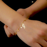 Leaf Charm Bracelet in Gold