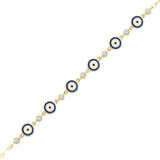Gold Diamond Evil Eye Bracelet