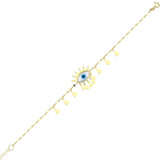 Gold Evil Eye Bracelet with Drops