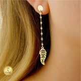 Gold Leaf Dangle Earrings