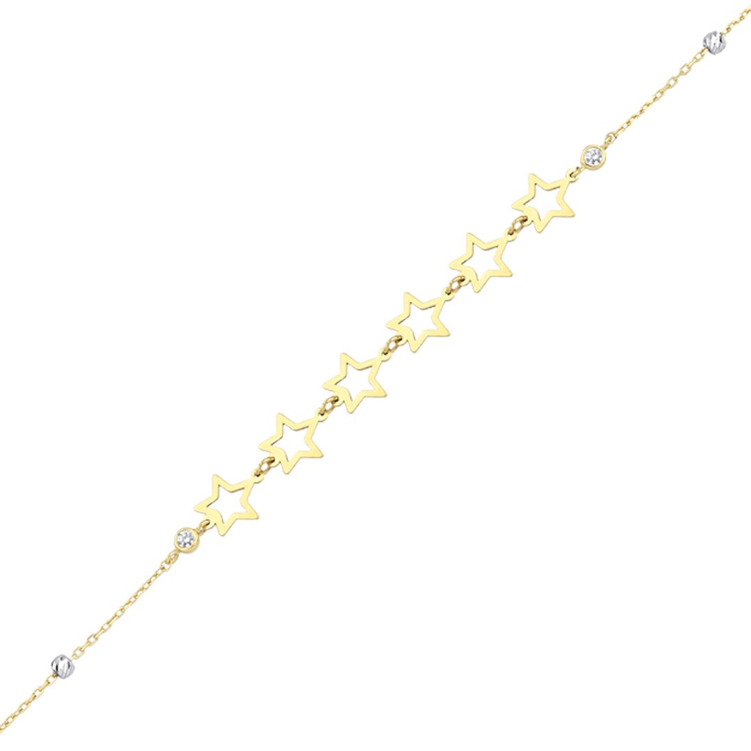 Gold Star Bracelet with Diamond