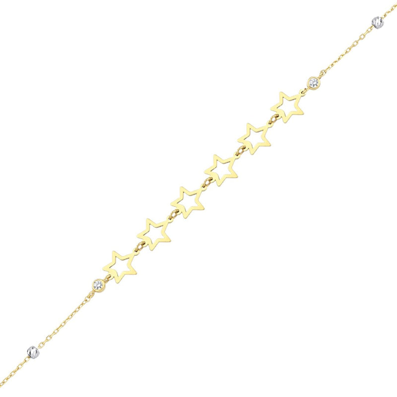Gold Star Bracelet with Diamond