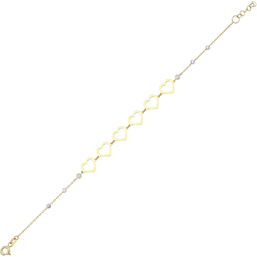 Gold Open Heart Bracelet