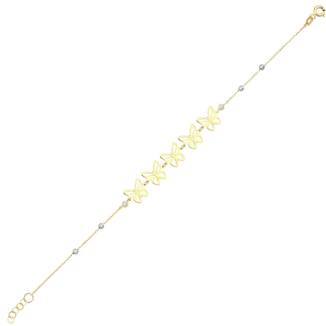 Butterfly Charm Bracelet in Gold